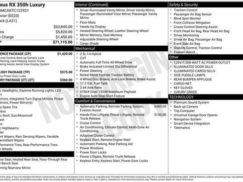 New 2026 Lexus RX 350 w/ Convenience Package AWD/4WD image 34