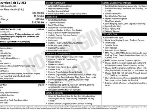 Used 2022 Chevrolet Bolt LT w/ Infotainment Package FWD image 2