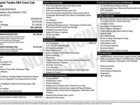 Used 2022 Toyota Tundra SR5 w/ SR5 Premium Package RWD image 7