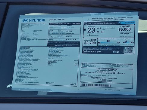 New 2026 Hyundai Elantra N FWD image 3