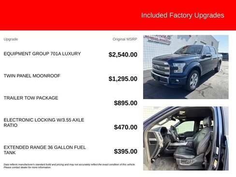 Used 2016 Ford F150 Platinum w/ Equipment Group 701A Luxury AWD/4WD image 5