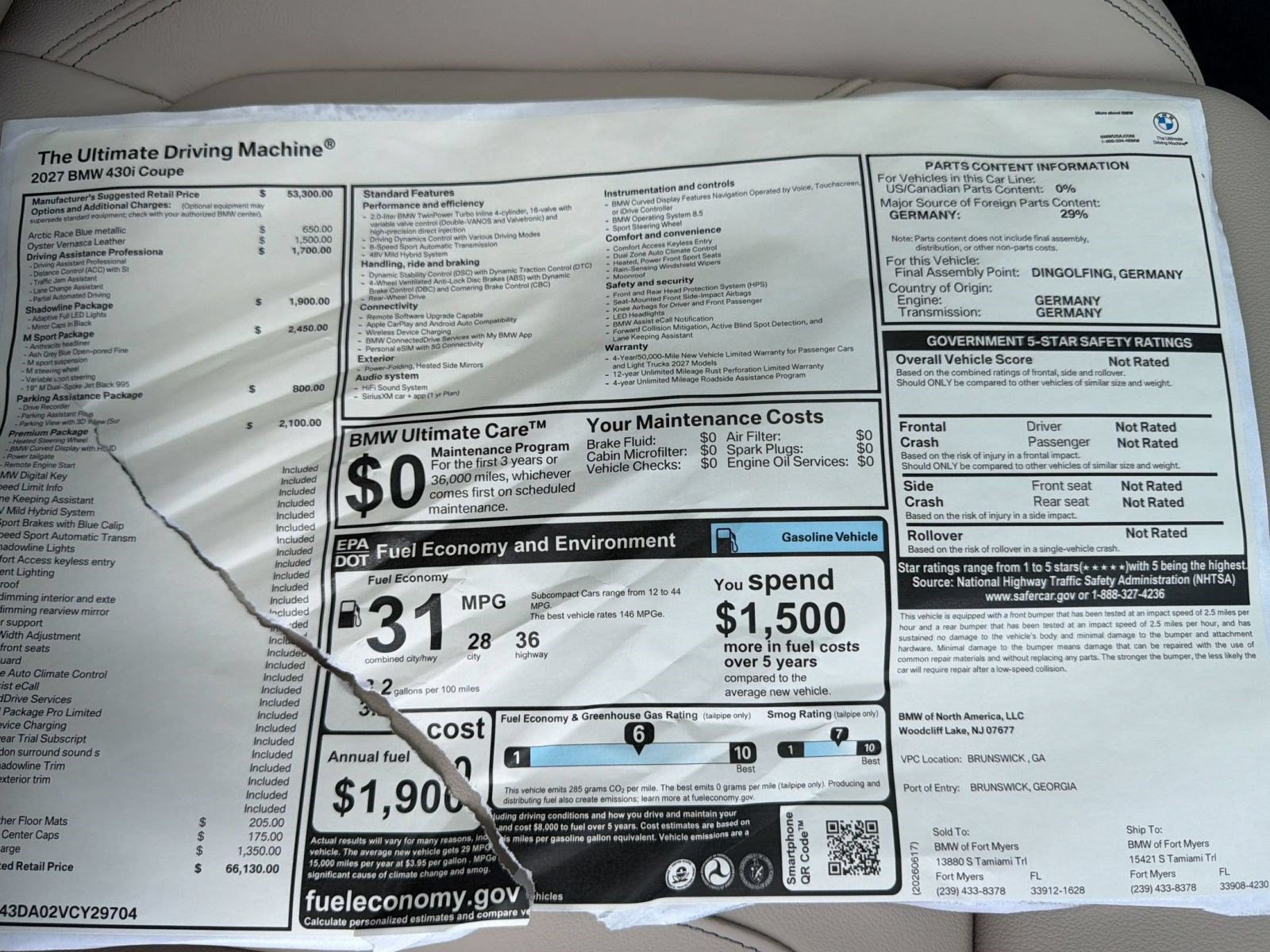 New 2027 BMW 430i Coupe w/ M Sport Package RWD image 34