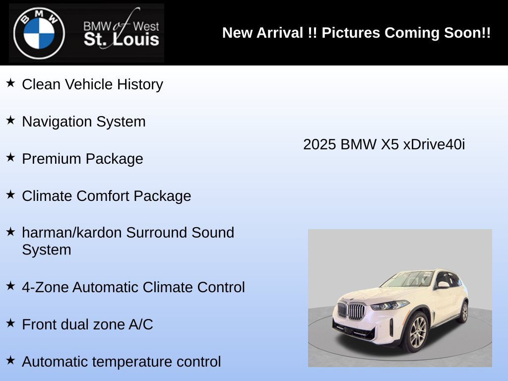 Used 2025 BMW X5 xDrive40i w/ Climate Comfort Package AWD/4WD image 5