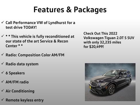 Used 2022 Volkswagen Tiguan S AWD/4WD image 4
