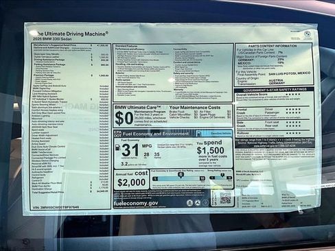 New 2026 BMW 330i Sedan w/ Premium Package RWD image 14
