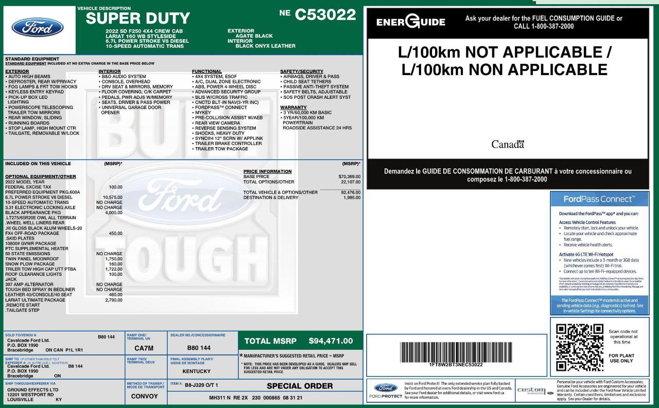 Used 2022 Ford F250 Lariat w/ Black Appearance Package AWD/4WD image 10