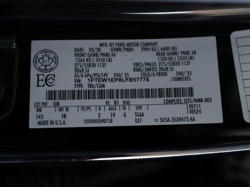 Used 2020 Ford F150 XLT w/ Equipment Group 302A Luxury image 38