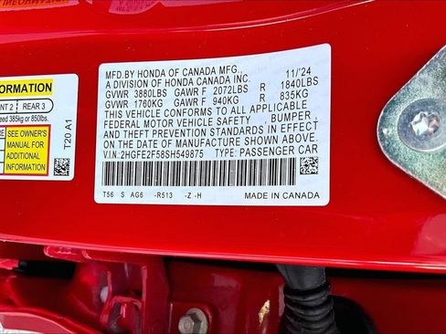 Certified 2025 Honda Civic Sport image 14