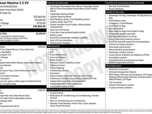 Used 2009 Nissan Maxima 3.5 SV w/ Tech Pkg FWD image 5