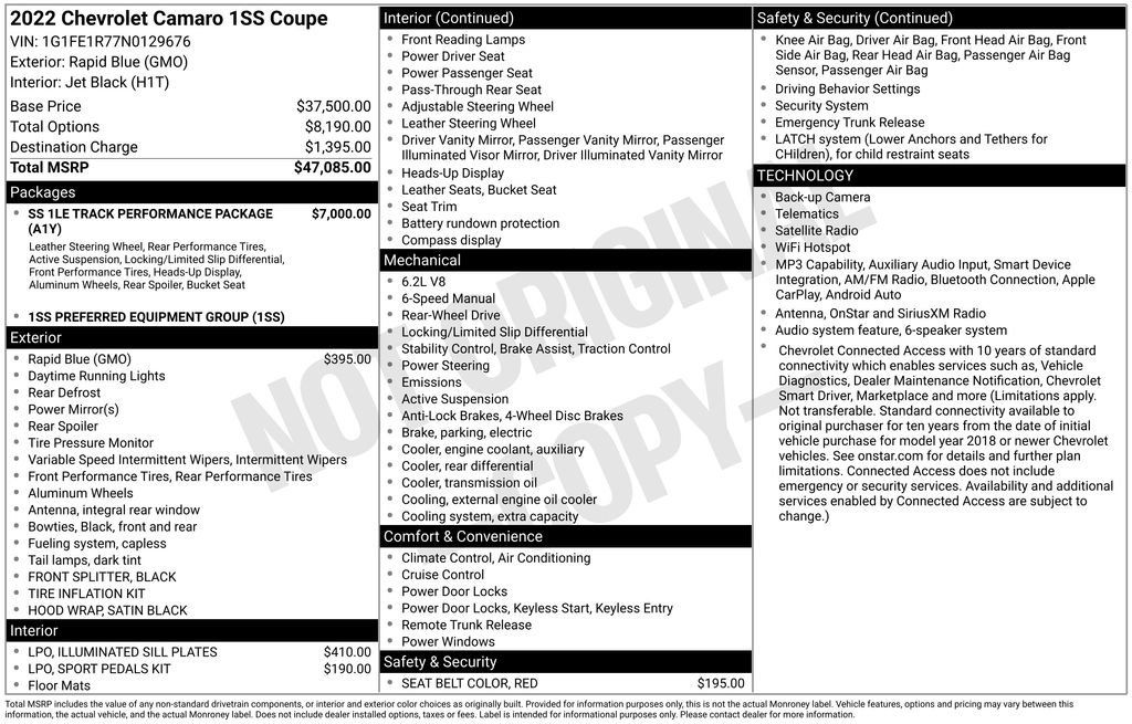 Used 2022 Chevrolet Camaro SS RWD image 26