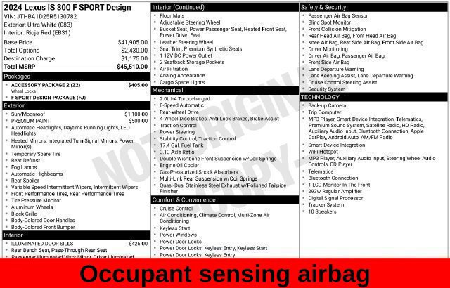 Used 2024 Lexus IS 300 F Sport w/ Accessory Package 2 RWD image 44