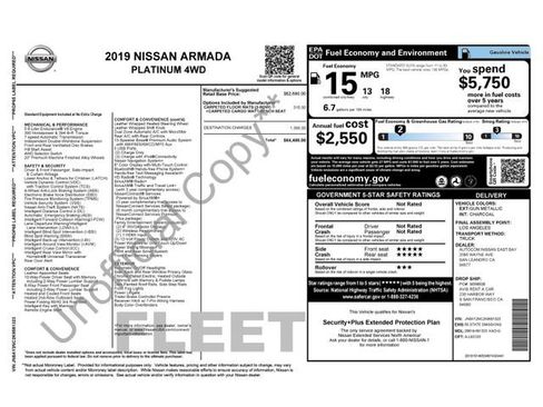 Used 2019 Nissan Armada Platinum AWD/4WD image 1