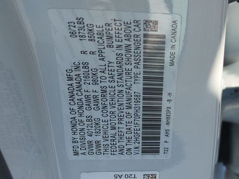 Certified 2023 Honda Civic EX image 28