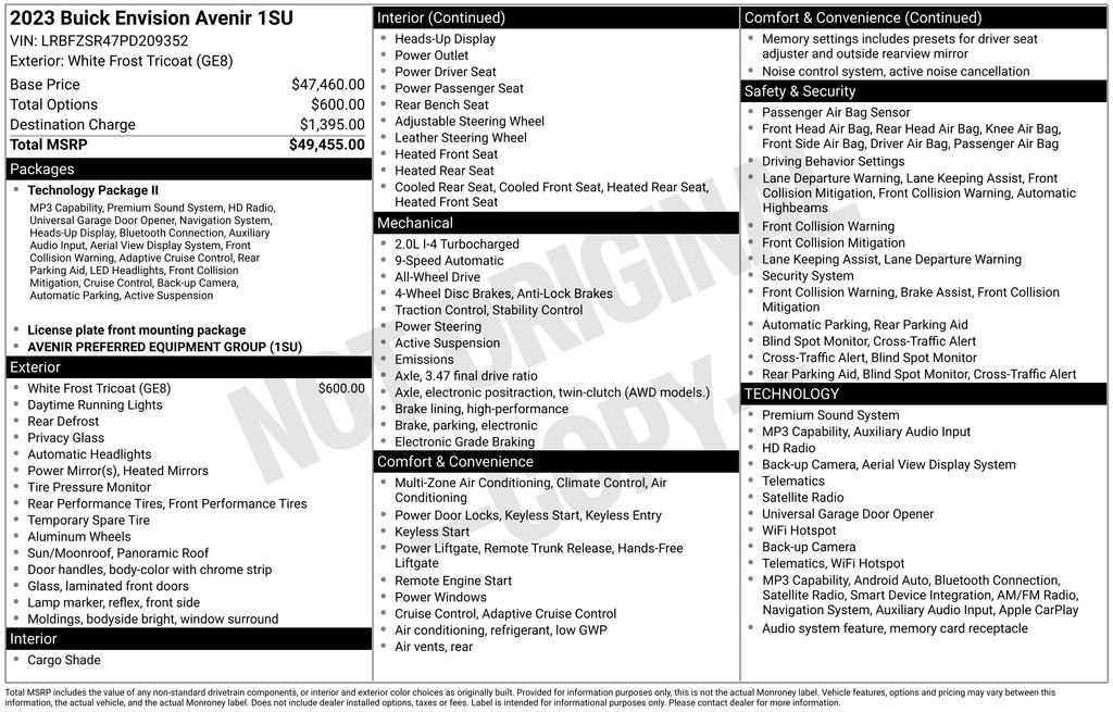 Certified 2023 Buick Envision Avenir AWD/4WD image 23