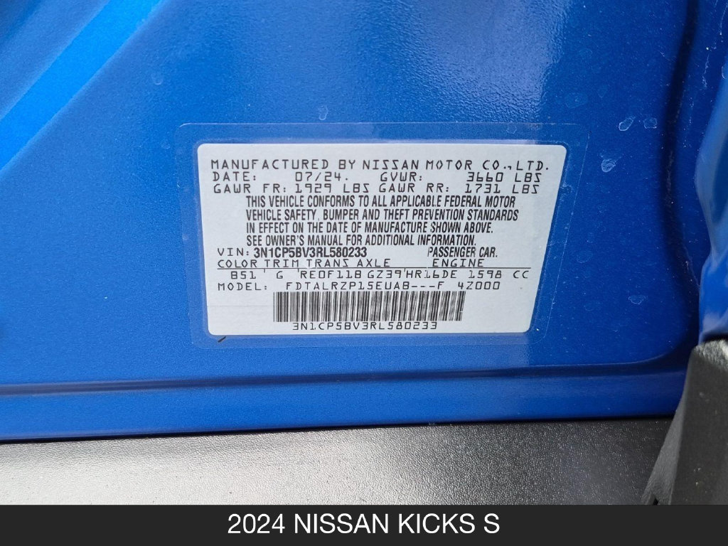 Certified 2024 Nissan Kicks S FWD image 24