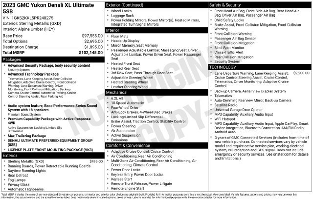 Certified 2023 GMC Yukon XL Denali Ultimate AWD/4WD image 46