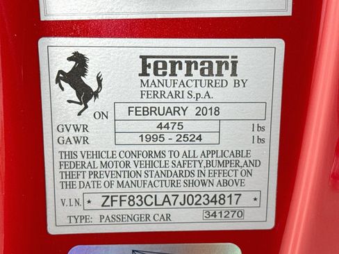 Certified 2018 Ferrari 812 Superfast RWD image 27