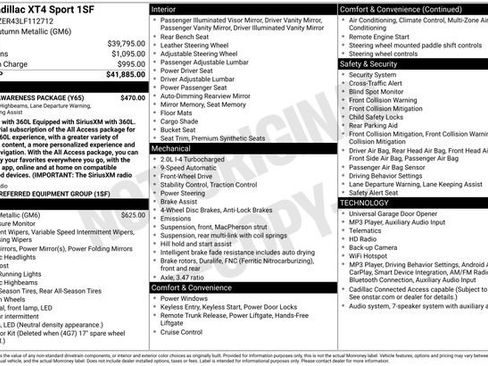 Used 2020 Cadillac XT4 Sport w/ Driver Awareness Package FWD image 8