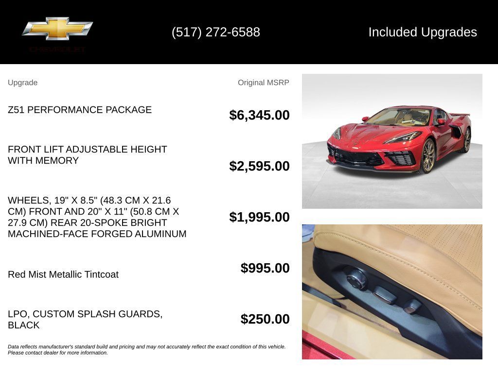 Used 2025 Chevrolet Corvette Stingray Premium Cpe w/ Z51 Performance Package RWD image 5