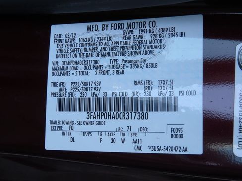 Used 2012 Ford Fusion SE FWD image 21