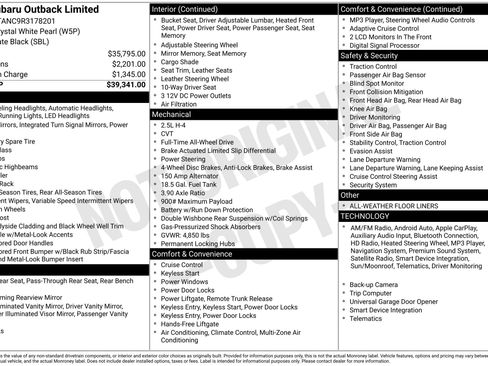 Used 2024 Subaru Outback Limited image 45