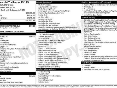 Used 2024 Chevrolet TrailBlazer RS w/ Driver Confidence Package image 2