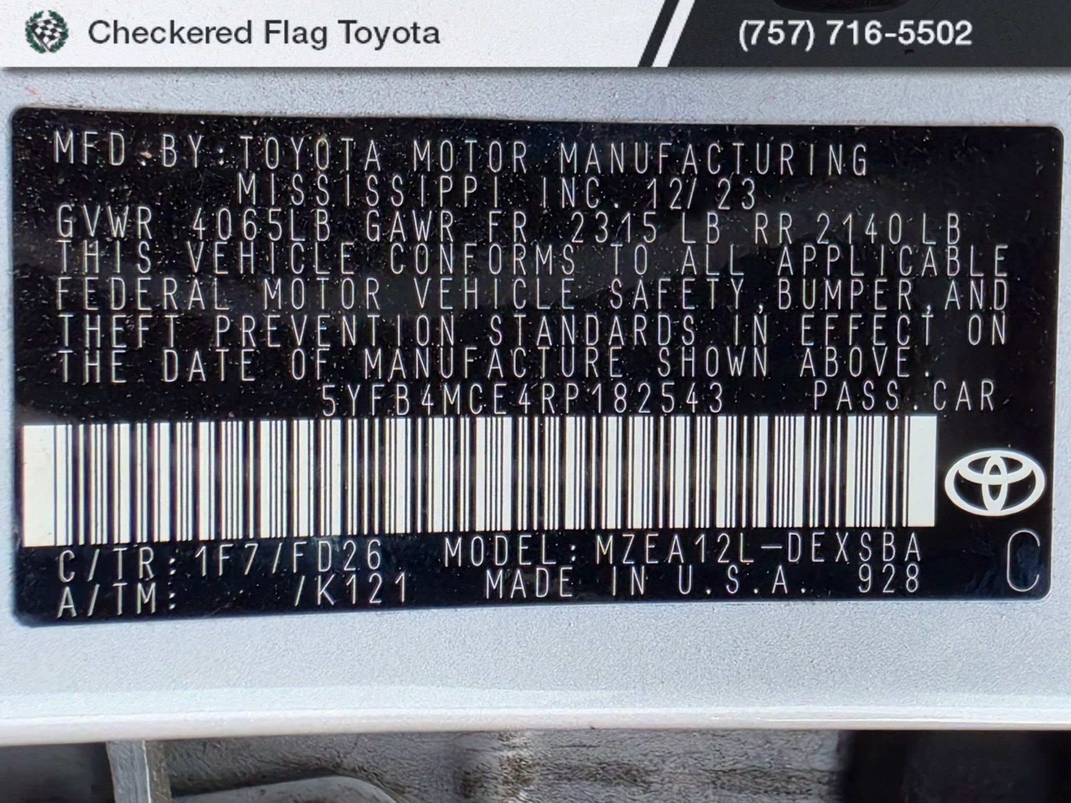 Used 2024 Toyota Corolla Sedan w/ SE Convenience Package FWD image 20