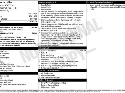 Used 2005 Pontiac Vibe w/ Power Group Value Package FWD image 34