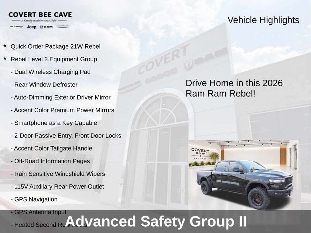 New 2026 RAM 1500 Rebel w/ Advanced Safety Group II AWD/4WD image 8