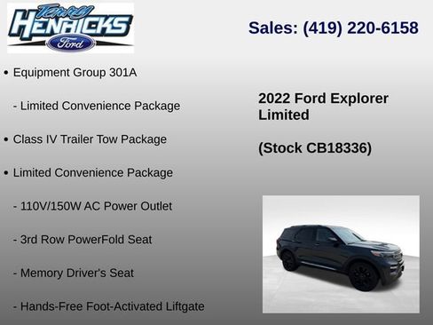 Used 2022 Ford Explorer Limited w/ Class IV Trailer Tow Package AWD/4WD image 12