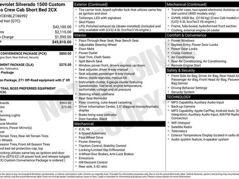 Used 2020 Chevrolet Silverado 1500 Custom Trail Boss w/ Custom Convenience Package AWD/4WD image 31