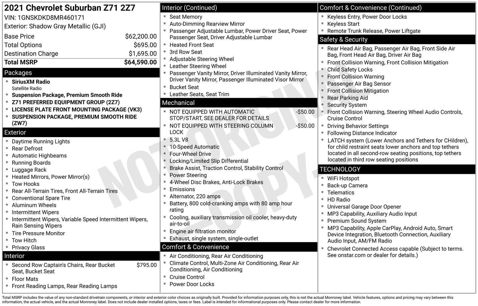 Used 2021 Chevrolet Suburban Z71 AWD/4WD image 8