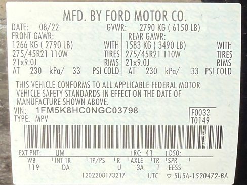 Used 2022 Ford Explorer Platinum w/ Equipment Group 601A image 49