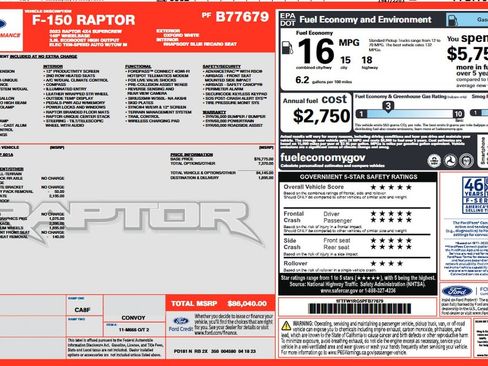Used 2023 Ford F150 Raptor w/ Blue Interior Package AWD/4WD image 2