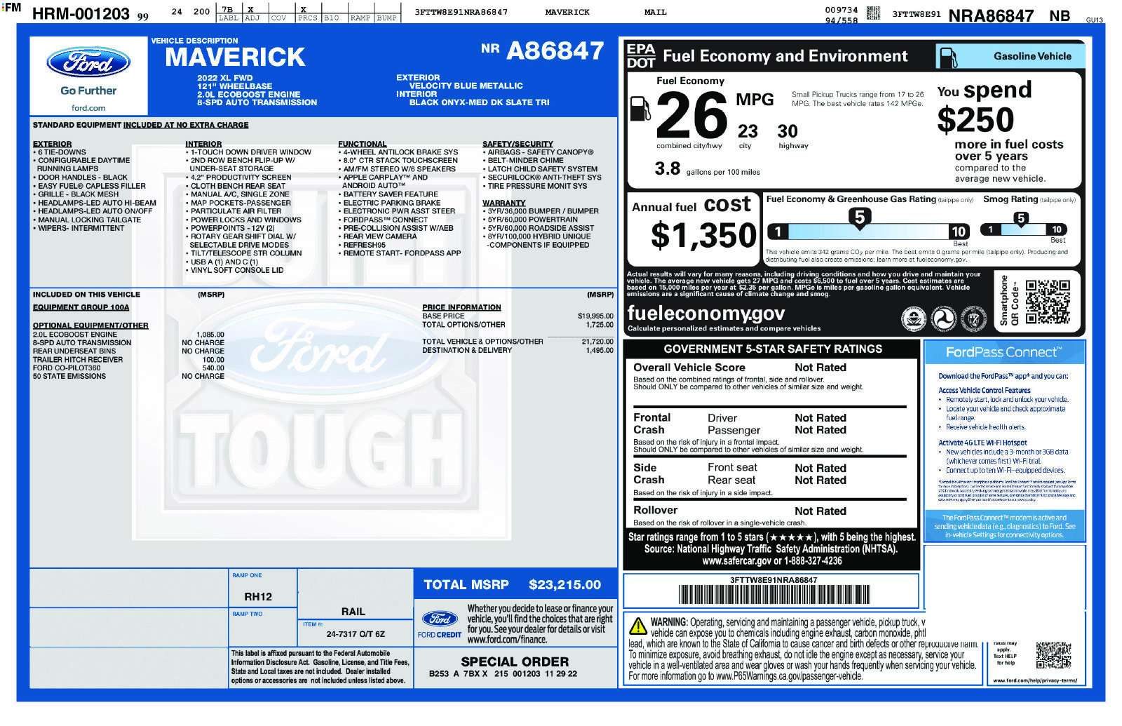 Used 2022 Ford Maverick XL FWD image 1