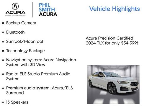 Certified 2024 Acura TLX w/ Technology Package image 9
