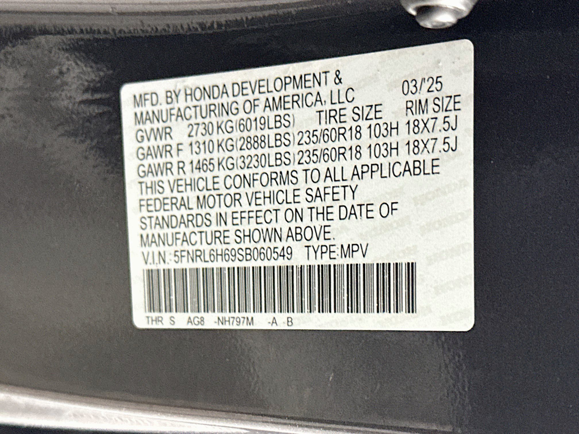 Used 2025 Honda Odyssey EX-L image 12