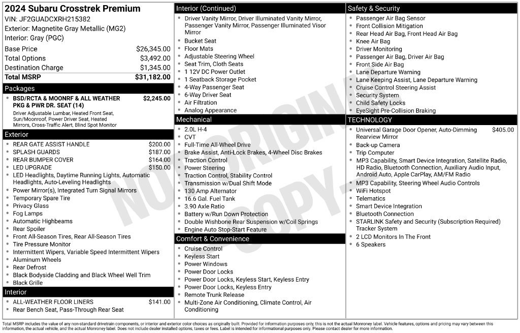 Certified 2024 Subaru Crosstrek 2.0i Premium AWD/4WD image 26