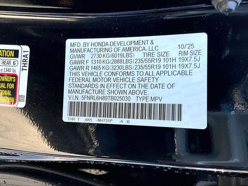 New 2026 Honda Odyssey Touring image 14