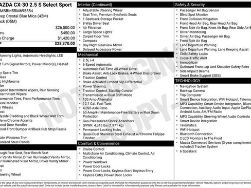 Used 2024 MAZDA CX-30 AWD 2.5 S w/ Select Sport Pkg image 9
