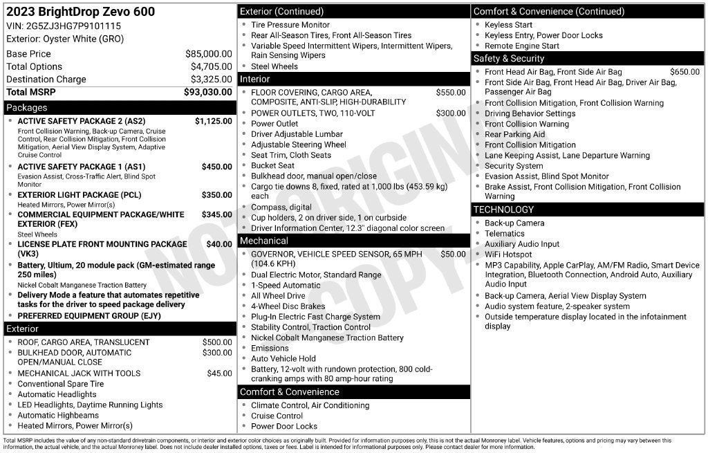 Used 2023 Chevrolet Brightdrop 600 w/ Active Safety Package 2 AWD/4WD image 5