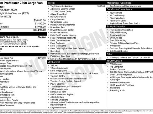 Used 2024 RAM ProMaster 2500 w/ Convenience Group FWD image 2