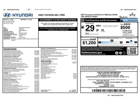 Used 2022 Hyundai Tucson SEL w/ Convenience Package FWD image 2