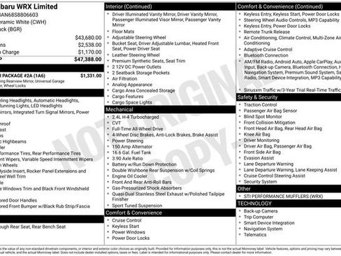 New 2025 Subaru WRX Limited w/ Popular Package #2A image 5