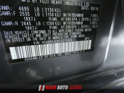 Used 2015 Subaru Outback 2.5i Limited AWD/4WD image 73