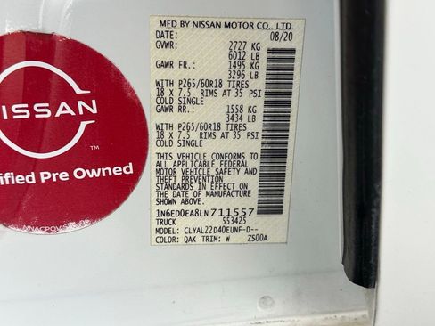 Used 2020 Nissan Frontier SV w/ Midnight Edition Floor Mats image 33