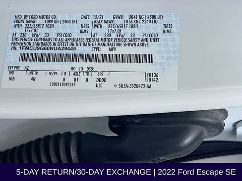 Used 2022 Ford Escape SE w/ Convenience Package image 36