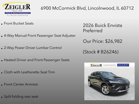 New 2026 Buick Envista Preferred w/ Convenience I Package FWD image 24
