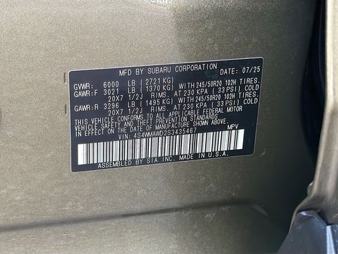 Certified 2025 Subaru Ascent Bronze Edition w/ Onyx Package image 45