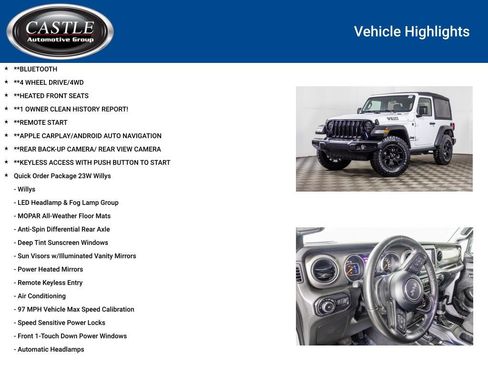 Used 2021 Jeep Wrangler Willys w/ LED Headlamp & Fog Lamp Group image 3